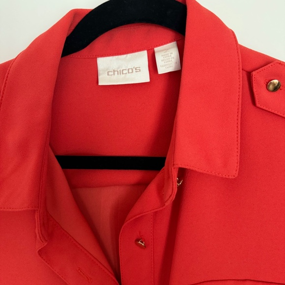 Chico's ORANGE jacket SZ 12 (altered see description) - Picture 7 of 9